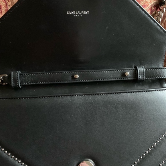 (TRADED) Auth YSL Studded Envelope Shoulder Bag - Picture 3 of 8